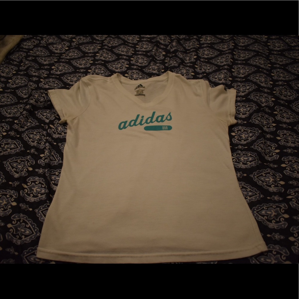 White Short Sleeve Adidas tee